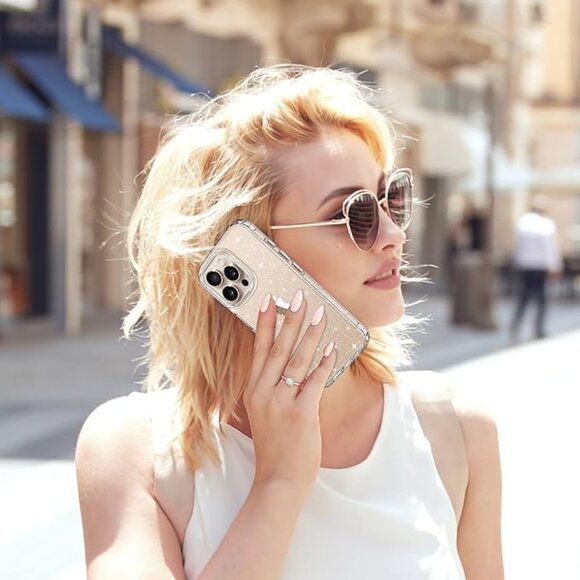 iPhone 16 Pro Max Glitter Clear Case for with Screen Protector&More! - Picture 3 of 6